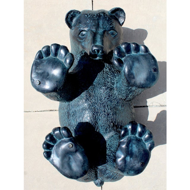 Vintage Rustic Black Bear Glass Coffee Table – Sculptural Wildlife Cocktail Table, Circa 1970s For Sale - Image 11 of 16