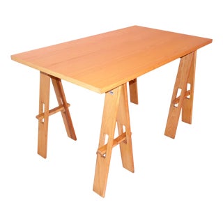 Dining Table on Folding Trestles by De Pas, D Urbino & Lomazzi for Acerbis, Italy, 1968 For Sale