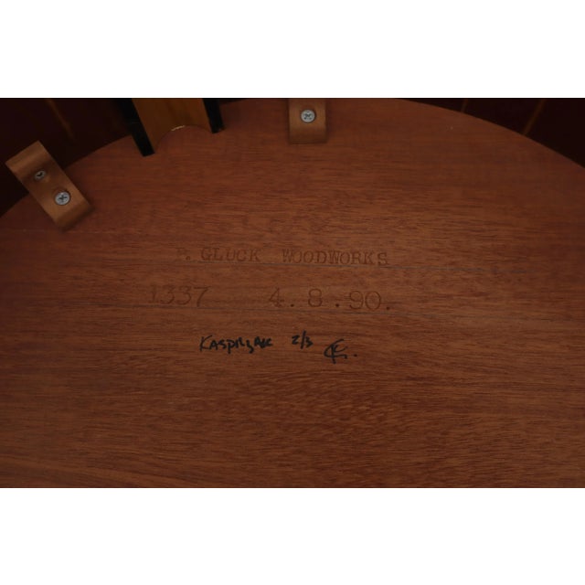 Daniel Gluck Mid 20th Century Artist Signed Pedestal Shape Side Table with Scallop Edge For Sale - Image 4 of 13