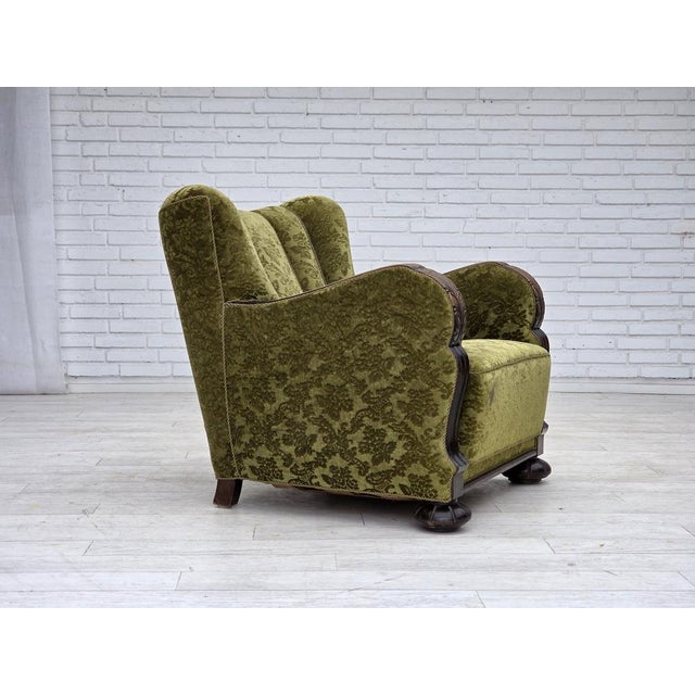Vintage Danish Relax Chair in Furniture Velour, 1950s For Sale - Image 11 of 18