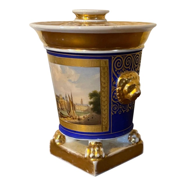 Antique Early 19th Century Old Paris Porcelain Bough Pot or Pastille Burner For Sale