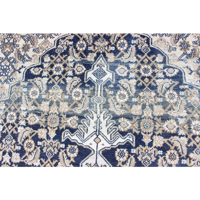 Antique Persian Hamadan Rug Featuring a Central Medallion With Floral Motifs 6'8 X 9'8 For Sale - Image 10 of 16