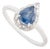 14k Gold 1ct Pear Shape Blue Sapphire Diamond Halo Art Deco Ring Size 9 For Sale