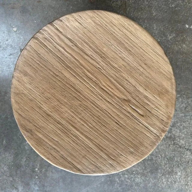 Polaris Elm Wood Side Table For Sale - Image 4 of 6