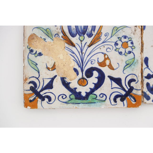 17th-18th Century Set of Two Delft Tiles, Earthenware For Sale - Image 10 of 12