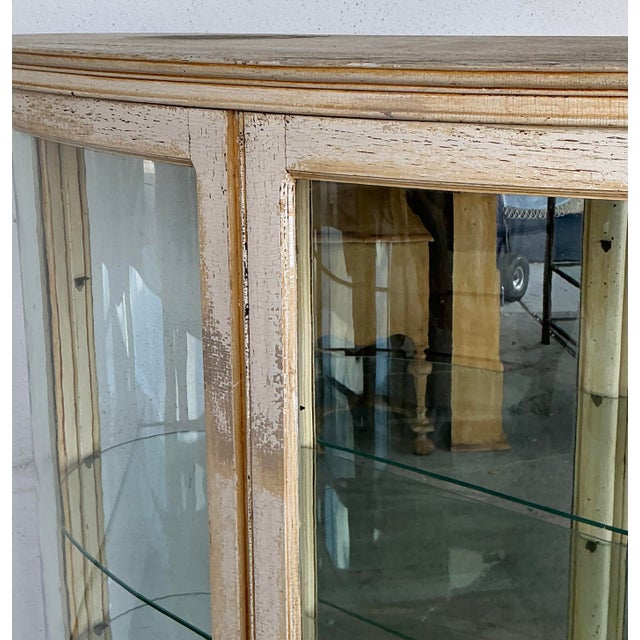 Vintage Curved Glass Display Cabinet For Sale In West Palm - Image 6 of 12