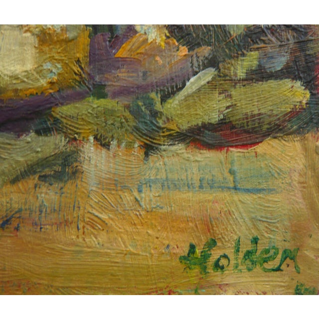 Wood "The Garden" Contemporary Landscape Oil Painting by Martha Holden, Framed For Sale - Image 7 of 8