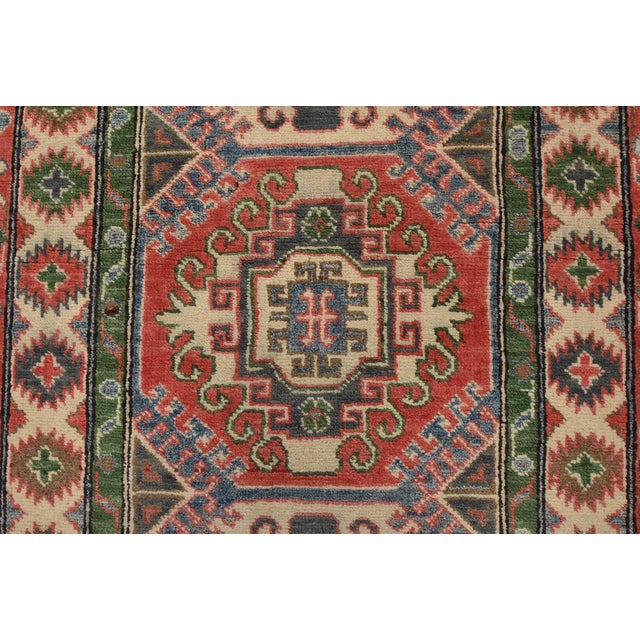 Blue Kazak Runner 2’8” X 9’7” Blue Wool Tribal Hand-Knotted Oriental Rug For Sale - Image 8 of 13