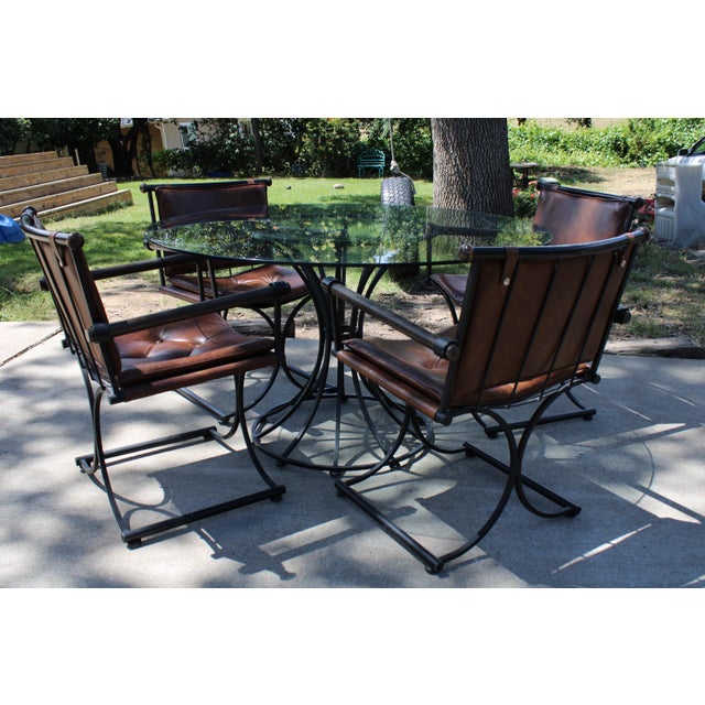 Cleo Baldon 1960s Cleo Baldon Wrought Iron Dining Set - 5 Pieces For Sale - Image 4 of 8