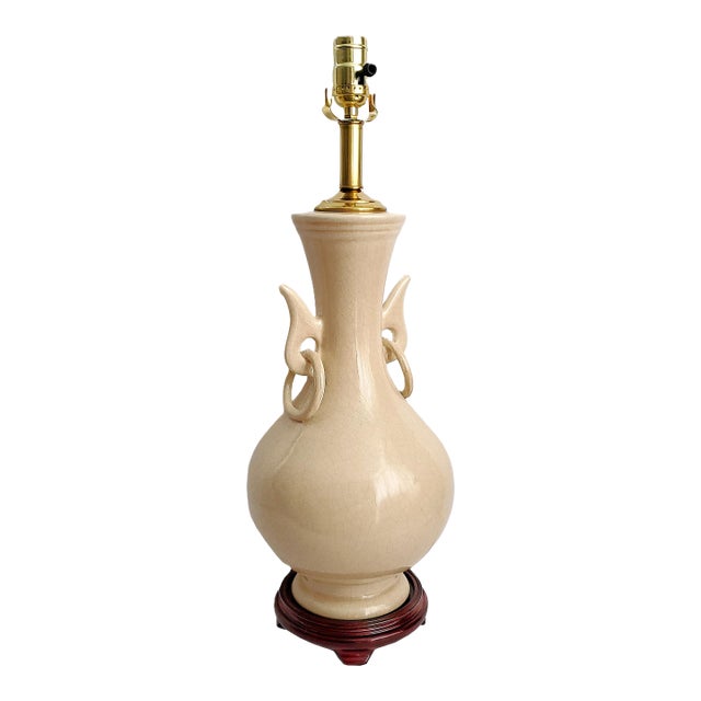 Lamp Crackled Porcelain Restored For Sale