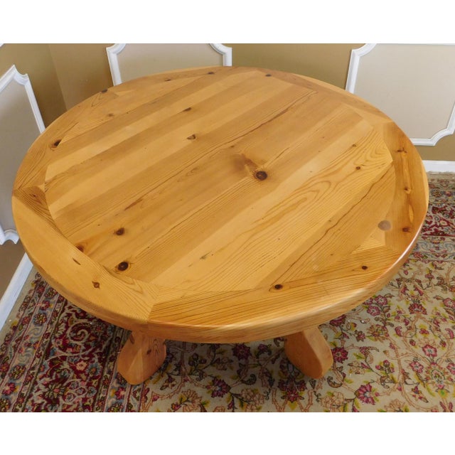 Rustic Primitive 48 Round Knotty Pine Tavern Dining Room Table
