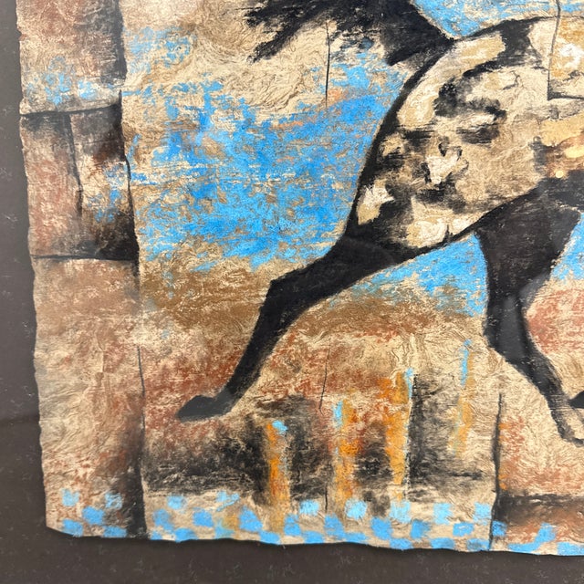 Monica Stobie “Columbia Plateau Pony” Pastel on Bark Paper, 1993 For Sale - Image 4 of 12