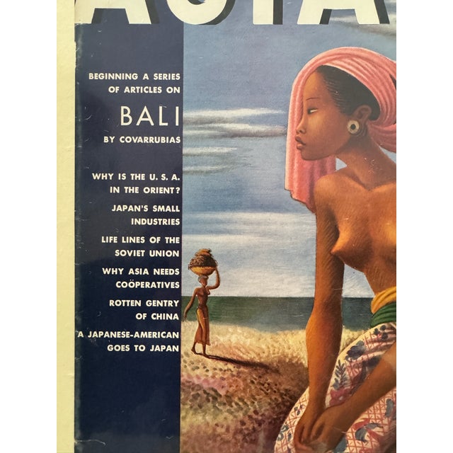 1937 Original Asia Cover, April, Miguel Covarrubias, Art Deco, Matted For Sale - Image 4 of 6