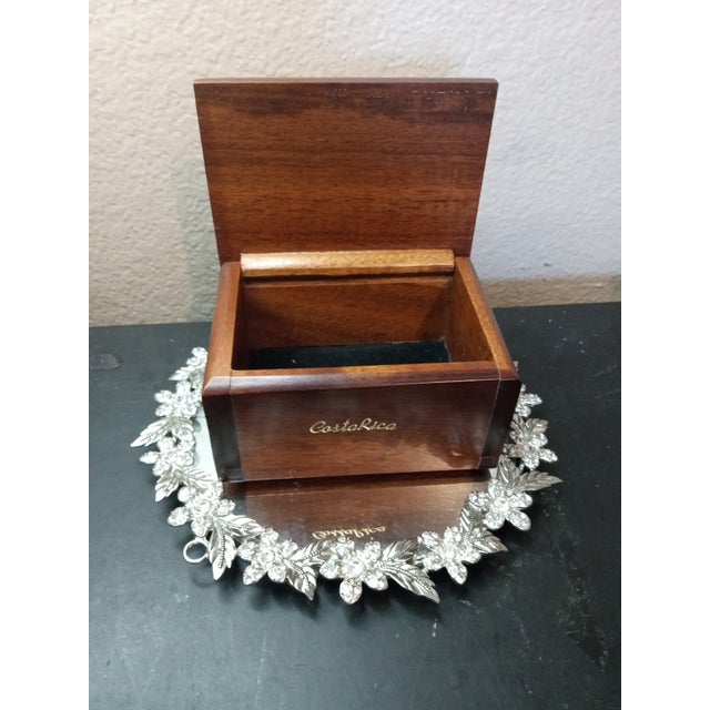 1970s 1970s Gorgeous Marquetry Souvenir Wooden Jewelry Box From Costa Rica For Sale - Image 5 of 6
