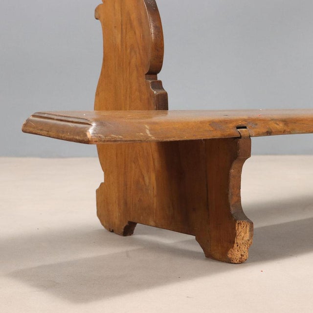 Antique Praying Desk in Walnut with Drawer, Italy, 19th Century For Sale - Image 9 of 12