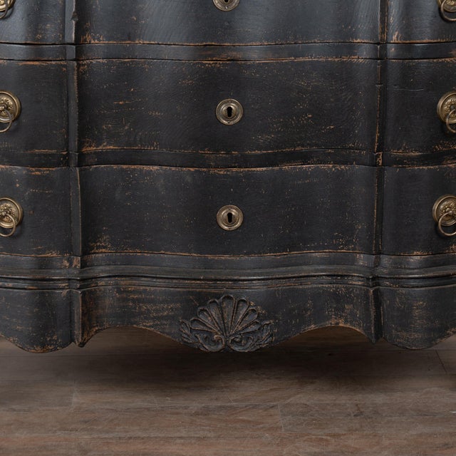 Large 18th Century Danish Black Oak Chest of Drawers For Sale - Image 9 of 18