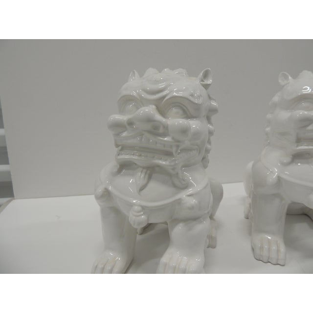 Ceramic Vintage Blanc De Chine Porcelain Foo Dogs - A Pair For Sale - Image 7 of 7