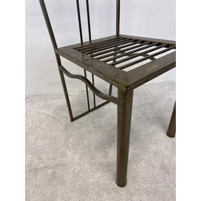 Postmodern Sculptural Studio Crafted Steel Dining or Side Chair, 1990s For Sale - Image 9 of 13