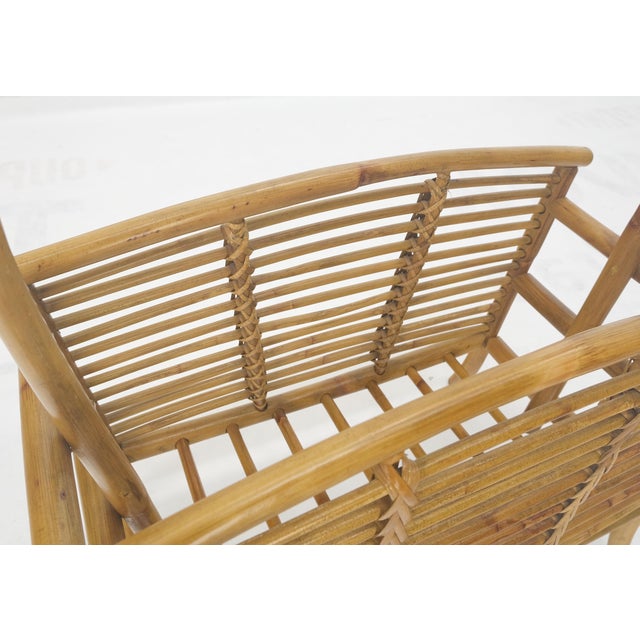Brown Rattan Bamboo Mid Century Modern c1960s Magazine Rack Super Clean For Sale - Image 8 of 11