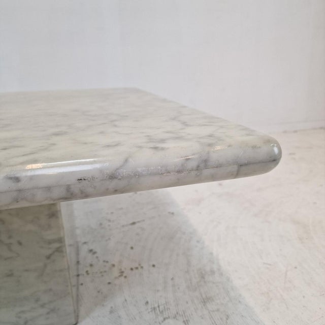 Italian Carrara Marble Coffee Table, 1980s For Sale - Image 14 of 17