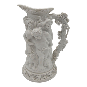 Antique 19th Century French Jouhannaud Dubois Bacchanal Parian Ware Pitcher