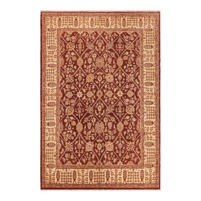 Classic Ziegler Brown Beige Hand-Knotted Wool Rug - 8'3'' X 10'8'' For Sale
