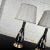 Mid-Century Modern Lamps Black Ceramic With Harlequin Style Diamond Design and Gray Shades For Sale - Image 11 of 13