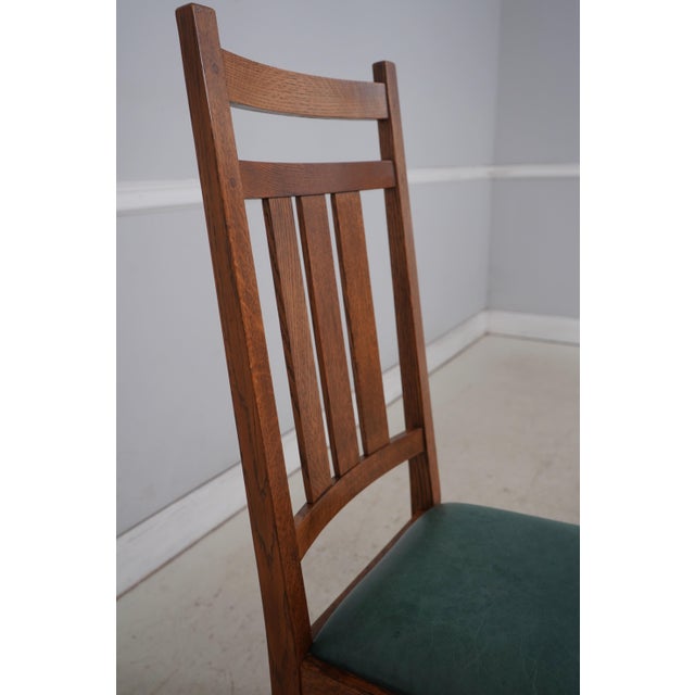 2000 - 2009 Set of 4 Stickley Mission Oak Dining Room Chairs For Sale - Image 5 of 18