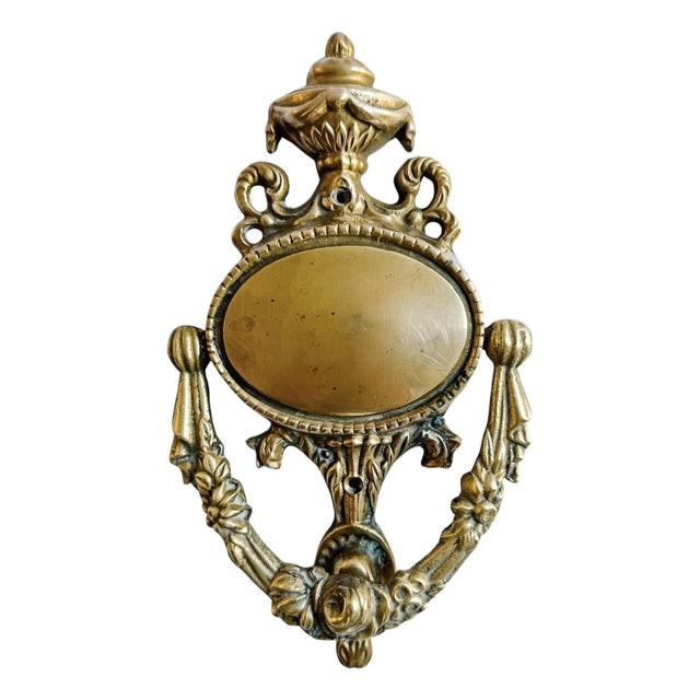 Antique Victorian Brass Door Knocker For Sale