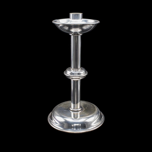 Pair of Vintage Candlesticks, English, Silver Plate, Snuffer Tool, Mid Century For Sale - Image 6 of 11