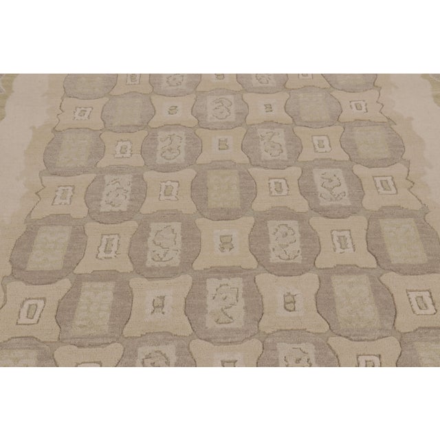 Rug & Kilim Rug & Kilim’s French Art Deco Style Rug in Beige With Light Geometric Patterns For Sale - Image 4 of 8