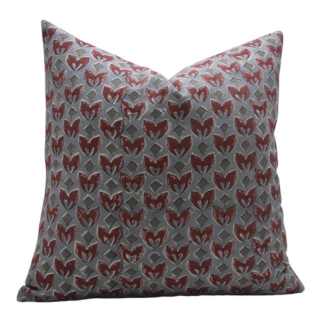 Fabdivine Block Printed Cover 14x14 Inch Duck Canvas- Titli For Sale