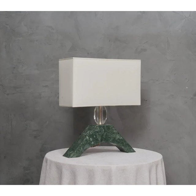 Indian Green Marble and Murano Glass Table Lamp, 2000s For Sale - Image 10 of 10