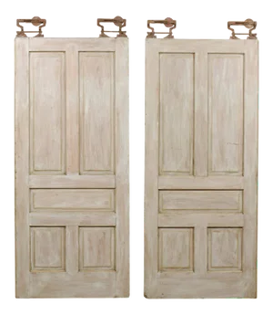 Early 20th Century Painted Wood Pocket Doors - a Pair