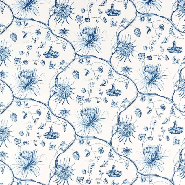 Zoffany Phaedra Toile Fabric in Indigo - a Sample For Sale