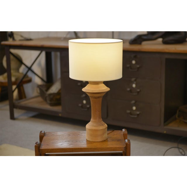 Vintage Oak Table Lamp, 1950s For Sale - Image 9 of 9