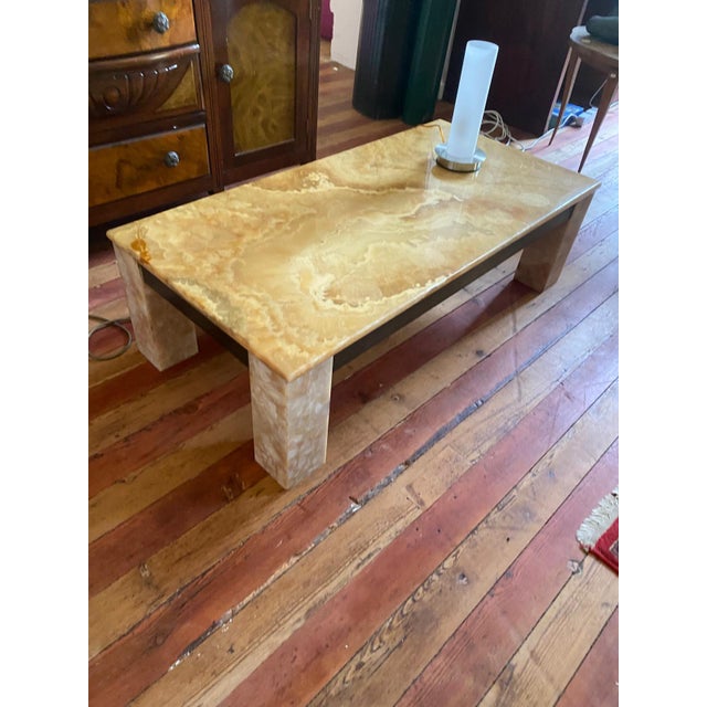 1970s Solid Onyx Coffee Table with Built-in Lighting, Italy, 1970s For Sale - Image 5 of 11
