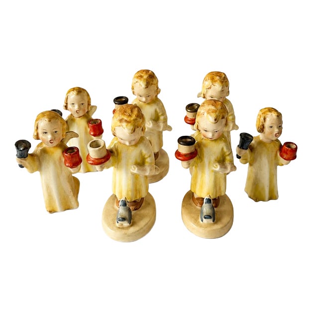 Porcelain Angels Figurine by Maria Spotl, Set of 7 For Sale