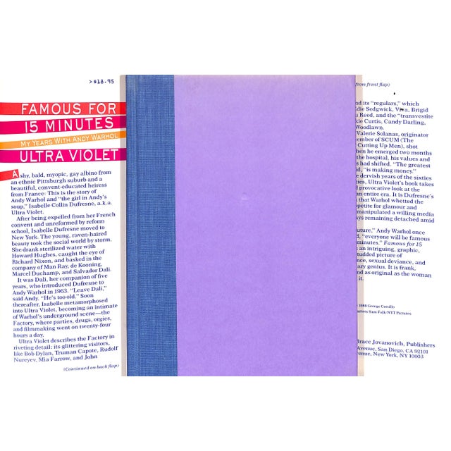 Traditional "Famous for 15 Minutes: My Years With Andy Warhol" 1988 Violet, Ultra For Sale - Image 3 of 8