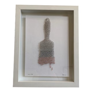 "Dripping Paint" Contemporary Op Art Mixed-Media Collage, Framed For Sale