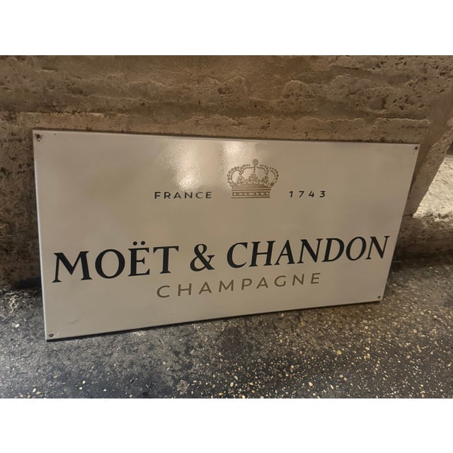 1950s Vintage Moet & Chandon Sign, 1950s For Sale - Image 5 of 6