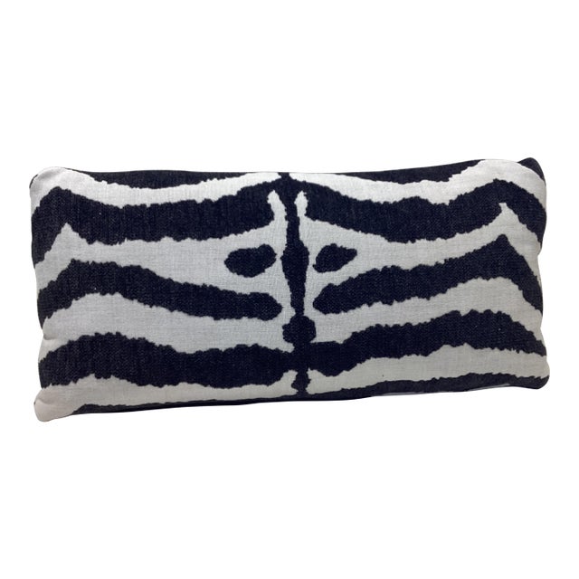 New Custom Handmade Osborne & Little Fabric Rectangular Pilow Black and Cream Zebra Print ($235 Wholesale) For Sale