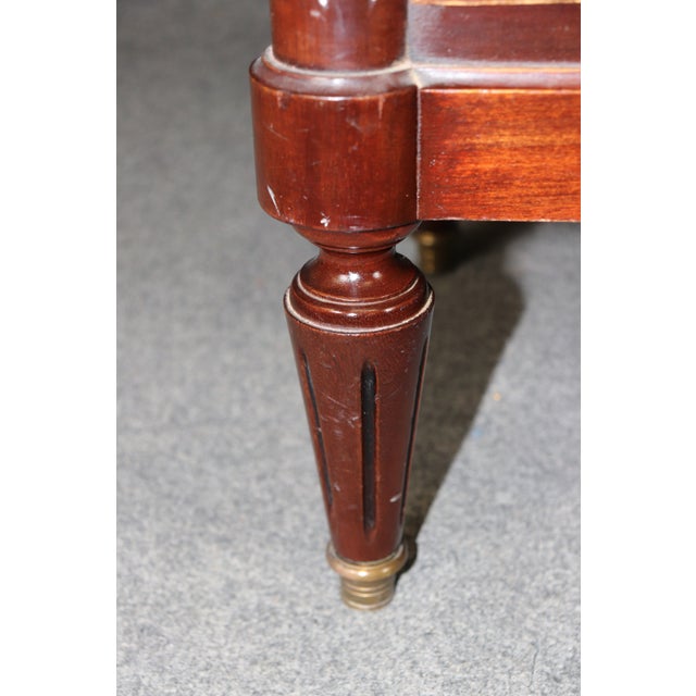 Antique French Louis XVI Style Marble Top Brass Mounted 7 Drawer High Chest For Sale - Image 11 of 13