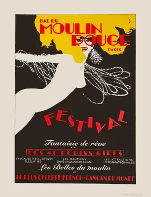 2009 "Festival" René Gruau Moulin Rouge Lithograph Poster