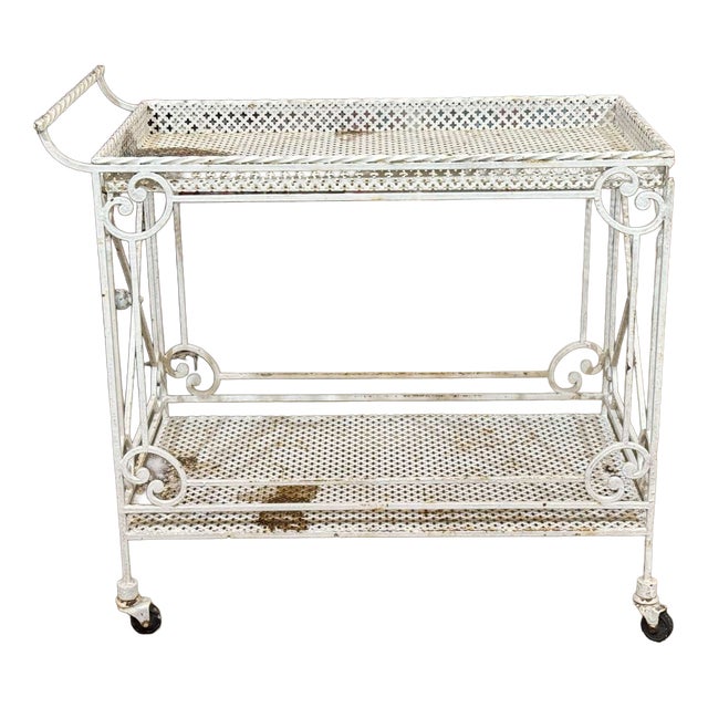 Vintage Serving Cart in Wrought Iron, 1950s For Sale