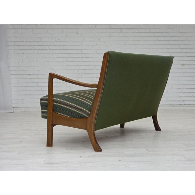 Danish Wool and Beech 2-Seater Sofa, 1960s For Sale - Image 4 of 18