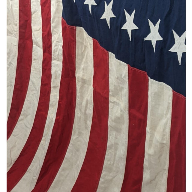 American Large Vintage Valley Forge 48-Star Sewn American Flag, Red, White & Blue For Sale - Image 3 of 14