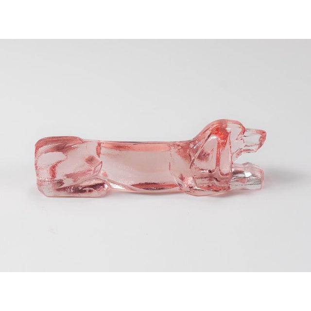 Art Deco Dog Knife Rests in Rosé Glass, 1930s, Set of 12 For Sale - Image 17 of 18