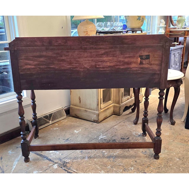 Sienna Vintage Early American Wooden Desk / Sideboard For Sale - Image 8 of 9