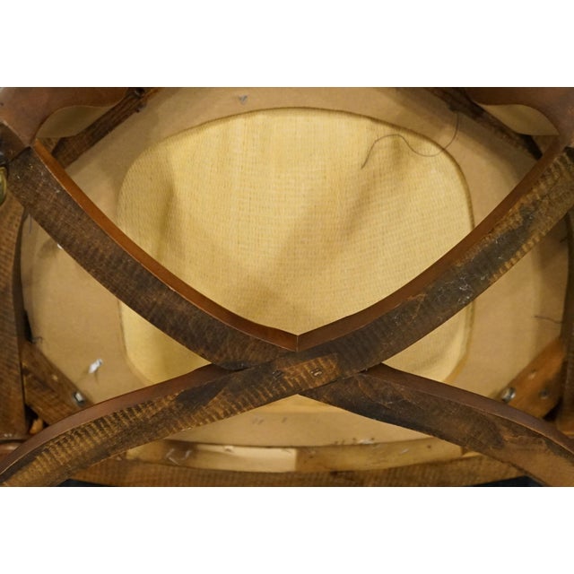 Brown Century Furniture Solid Cherry French Regency Revival Cane Back Game Arm Chair For Sale - Image 8 of 9